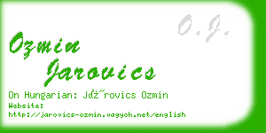 ozmin jarovics business card